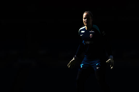 Goalkeeper Aurora Mikalsen of the Norwegian women's