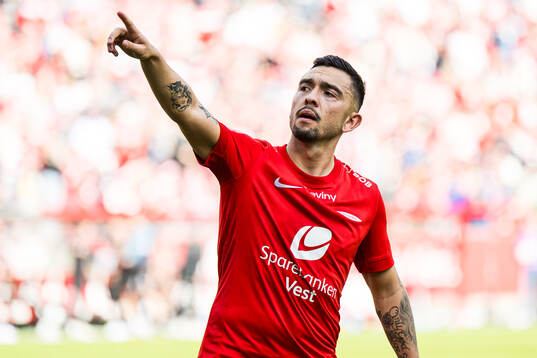 Niklas Castro of Brann celebrates