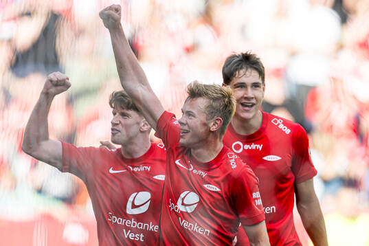 Aune Heggebø of Brann celebrates