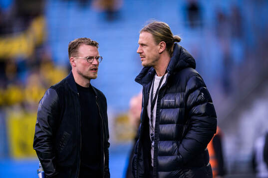 Elfsborgs tränare Oscar Hiljemark och Johan Dahlin