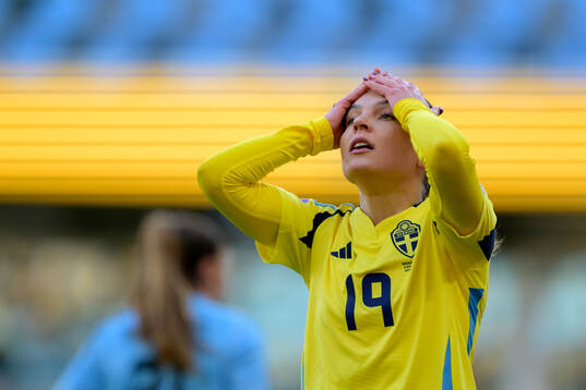 Johanna Rytting Kaneryd of Sweden looks dejected