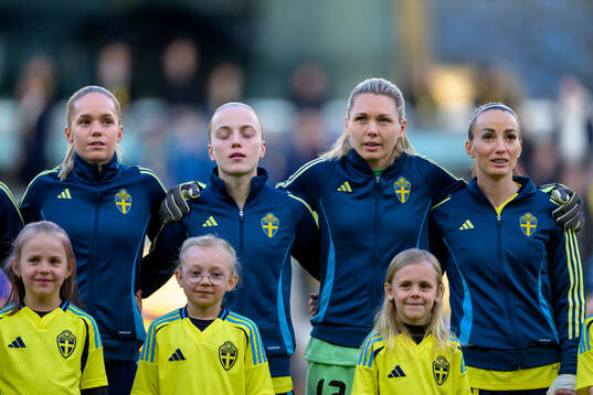 Hanna Lundkvist , Anna Sandberg , goalkeeper Jennifer Falk
