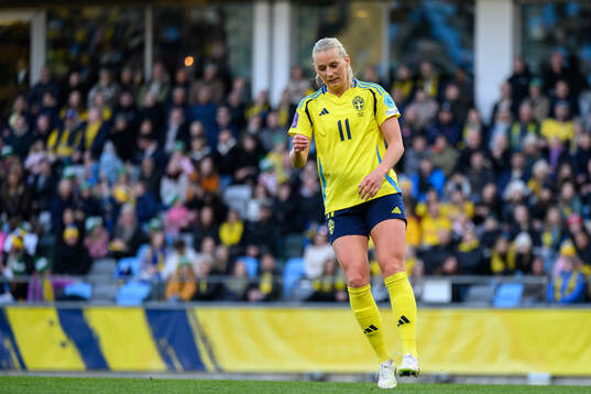 Stina Blackstenius of Sweden looks dejected