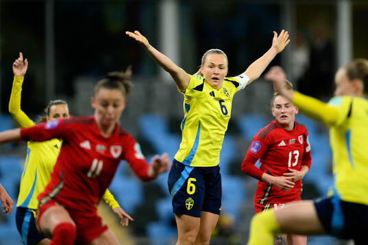 Magdalena Eriksson of Sweden reacts