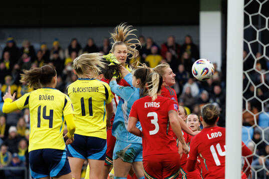 Magdalena Eriksson of Sweden scores the 1-0 goal