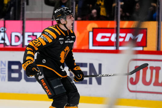 Skellefteås Michael Brandsegg-Nygård jublar