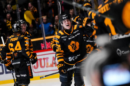 Skellefteås Michael Brandsegg-Nygård jublar