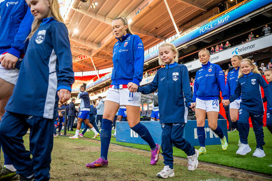 Synne Sofie Kinden Jensen of Norway enters the pitch