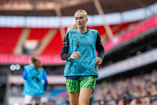 Goalkeeper Selma Panengstuen of Norway warms up