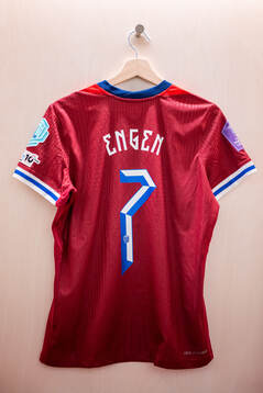The kit of Ingrid Syrstad Engen of Norway in the dressing