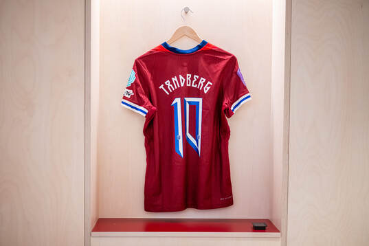 The kit of Cathinka Tandberg of Norway in the dressing room