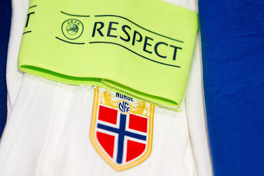 The captain’s armband of Norway in the dressing room