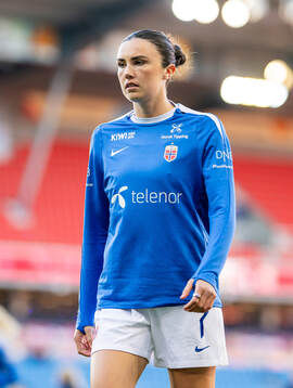 Ingrid Syrstad Engen of Norway warms up