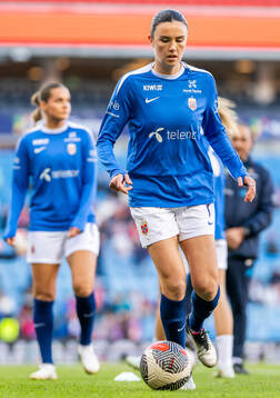 Ingrid Syrstad Engen of Norway warms up