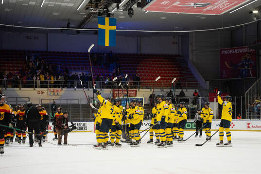 Players of Sweden celebrate
