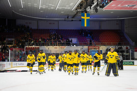 Players of Sweden celebrate