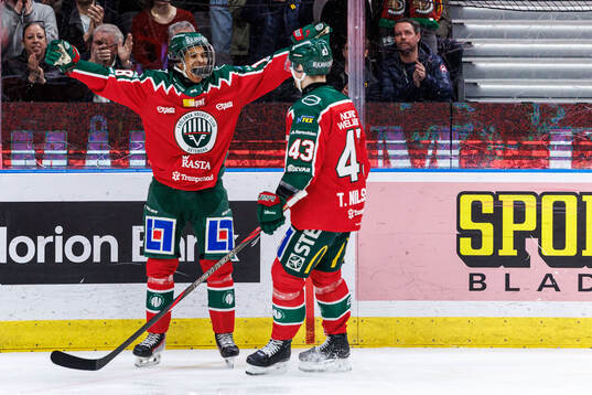 Frölundas Max Westergård jublar