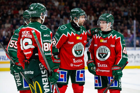 Frölundas Ivar Stenberg, Mikael Ruohomaa, Dominik Egli och