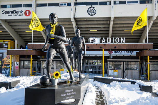Harald "Dutte" Berg outside Aspmyra Stadion