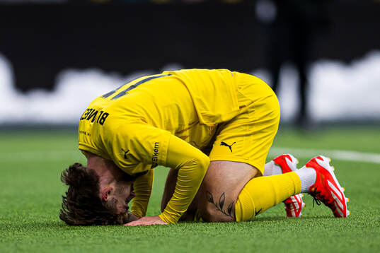 Ole Didrik Blomberg of Bodø/Glimt looks dejected