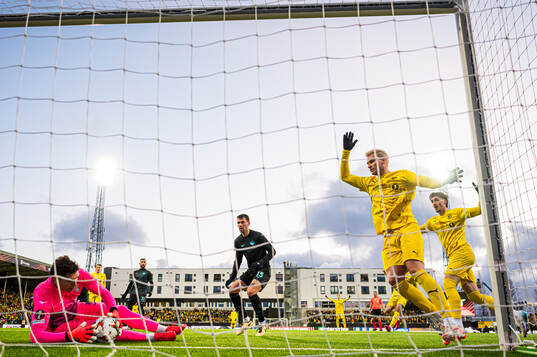 Odin Bjørtuft of Bodø/Glimt missing a chance to score