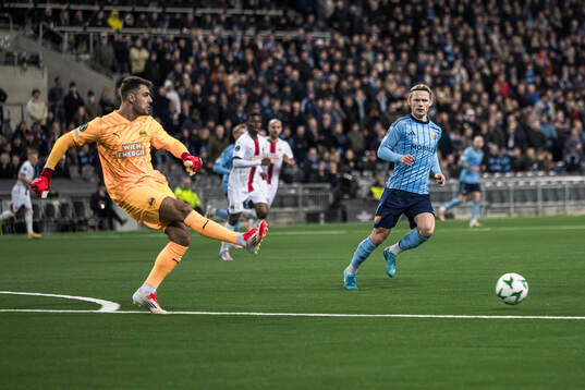 Goalkeeper Niklas Hedl of Rapid Wien and Tobias Gulliksen