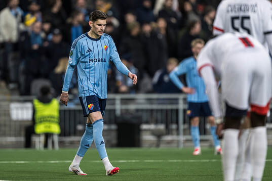Nino Zugelj of Djurgården looks dejected