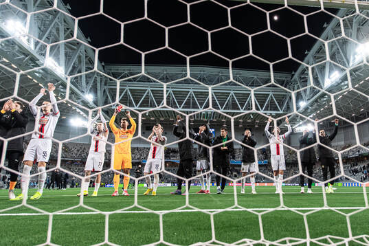 Players of Rapid Wien celebrate
