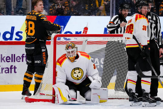 Skellefteås Michael Brandsegg-Nygård och Brynäs målvakt
