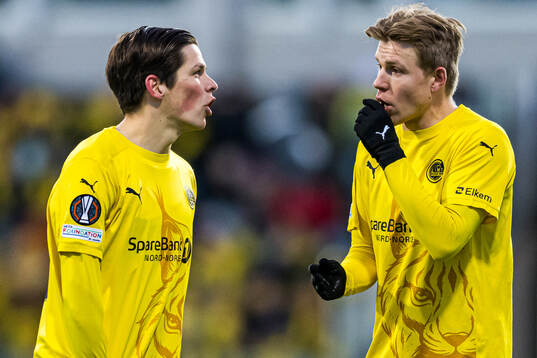 Sondre Brunstad Fet and Jens Petter Hauge of Bodø/Glimt