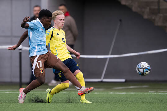 Joe-Gabriel Bakuna of Belgium and Pontus Eriksson of Sweden
