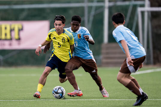 Arvid Bengtsson of Sweden and Joe-Gabriel Bakuna of Belgium