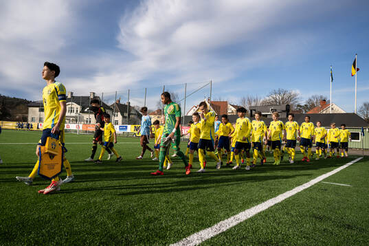 The teams are entering the field