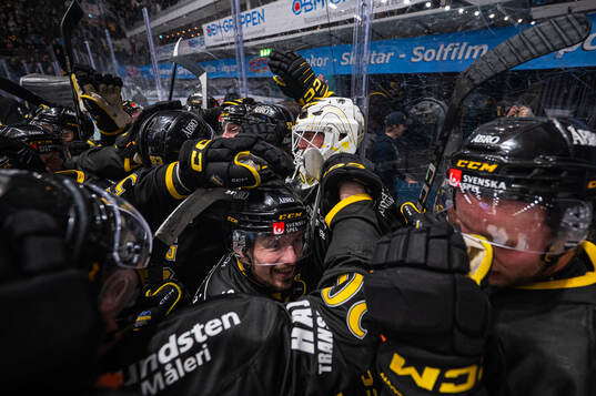 AIKs spelare jublar med målvakt Victor Brattström