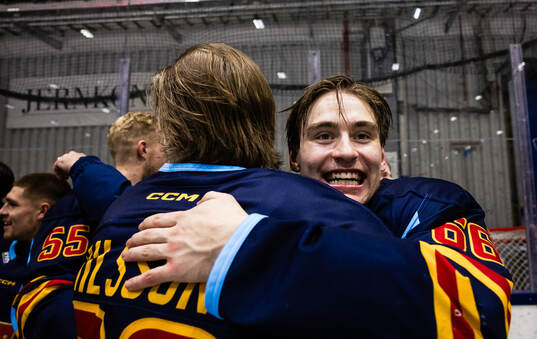 Djurgårdens Arvid Drott jublar