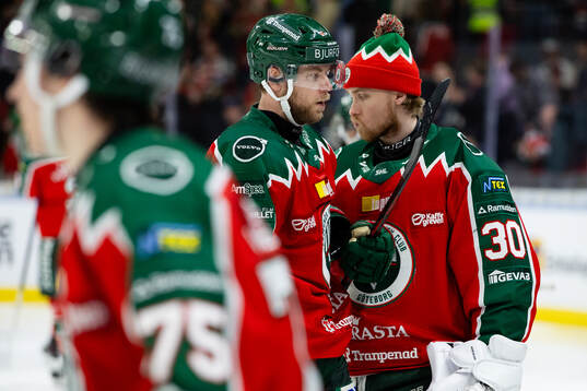 Frölundas Christian Folin och målvakt Tobias Normann
