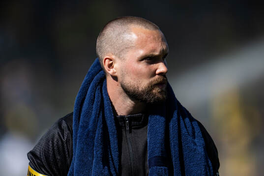 Häckens målvakt Oscar Jansson vid line-up