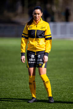 Elfsborgs Izabella Bergström innan fotbollsmatchen i