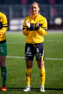 Elfsborgs Alice Broman innan fotbollsmatchen i Elitettan