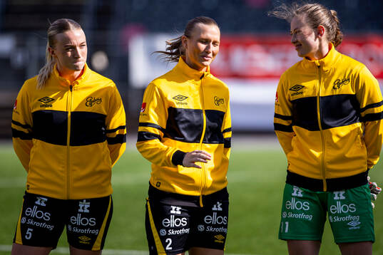 Elfsborgs Selma Berggren innan fotbollsmatchen i Elitettan