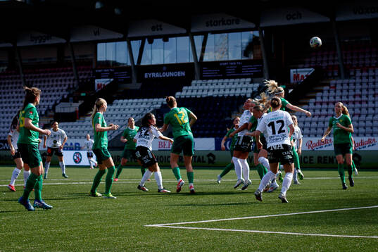Generell vy över fotbollsmatchen i Elitettan mellan