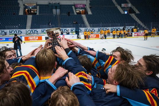 Djurgårdens spelare jublar med pokalen