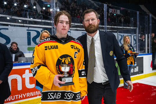 Luleås Vilmer Tammilehto och Mathias Tegnér, ordförande