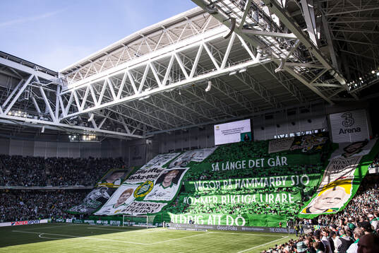 Hammarbys supportrar med ett tifo