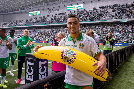 Hammarbys Jusef Erabi jublar