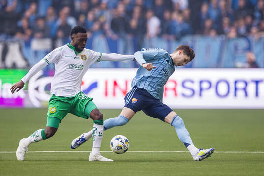 Hammarbys Shaquille Pinas och Djurgårdens Nino Zugelj