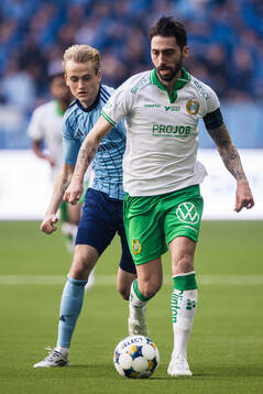 Hammarbys Nahir Besara och Djurgårdens Oskar Fallenius