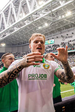 Hammarbys Victor Eriksson jublar