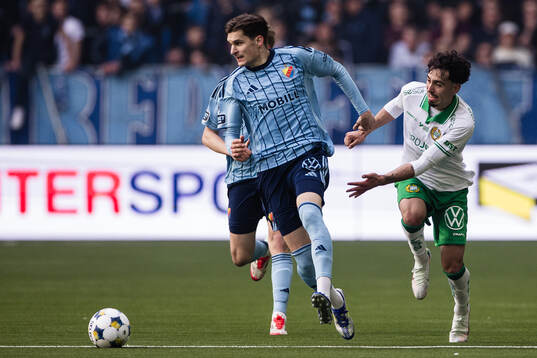 Djurgårdens Nino Zugelj och Hammarbys Sebastian Tounekti