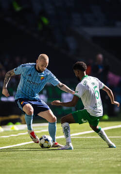Djurgårdens Adam Ståhl och Tesfaldet Tekie